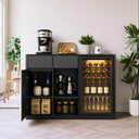 51.2" Modern Fluted Bar Cabinet with Fridge Compartment HouseOfZazla