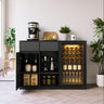 51.2" Modern Fluted Bar Cabinet with Fridge Compartment HouseOfZazla
