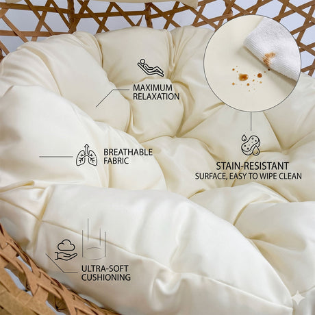 Folding PE Rattan Hanging Egg Chair with Stand HouseOfZazla