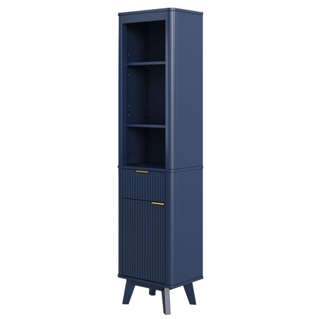 Tall Bathroom Storage Cabinet With Adjustable Shelves And 1 Drawer & Door HouseOfZazla