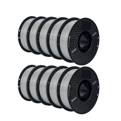 10KG PLA Filament PETG 3D Filament 1.75mm for 3D Printer Filament 10rolls/Set Mixed Colors and Materials FDM Printing(10 KG PETG Gray) wangkeying