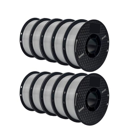 10KG PLA Filament PETG 3D Filament 1.75mm for 3D Printer Filament 10rolls/Set Mixed Colors and Materials FDM Printing(10 KG PETG Gray) wangkeying