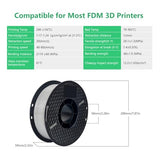 10KG PLA Filament PETG 3D Filament 1.75mm for 3D Printer Filament 10rolls/Set Mixed Colors and Materials FDM Printing(10 KG PETG Gray) wangkeying