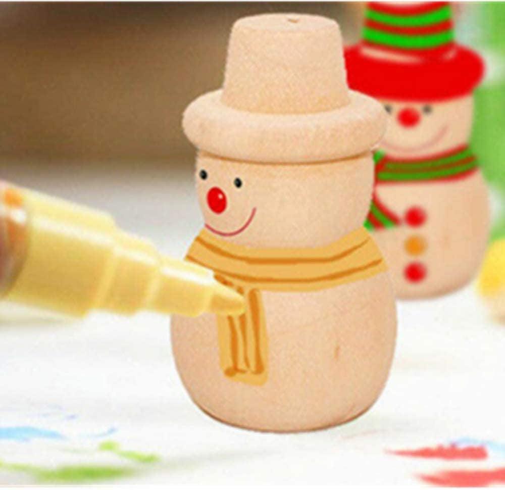 10Pcs Unfinished Wood Christmas Tree Snowman Blank Wooden Peg Dolls DIY Natural Xmas Tree for Arts and Crafts - WoodArtSupply