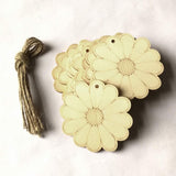 10Pcs Unfinished Wood Slices Flower Wood Cutouts with Twine Discs DIY Crafts Hanging WoodArtSupply