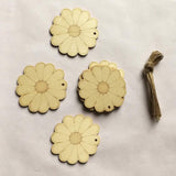 10Pcs Unfinished Wood Slices Flower Wood Cutouts with Twine Discs DIY Crafts Hanging WoodArtSupply
