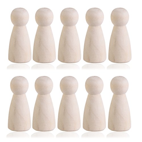 10pcs Blank Peg Dolls Body Unfinished People Wood Doll Figures Unfinished Wood Peg Doll Bodies Wooden Peg Dolls Blank Wooden Doll Doll Kids Dolls SUPVOX