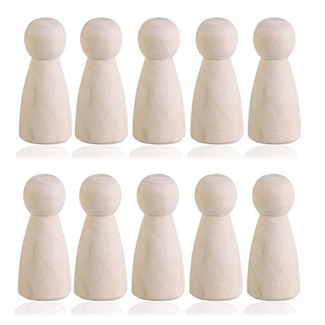 10pcs Blank Peg Dolls Body Unfinished People Wood Doll Figures Unfinished Wood Peg Doll Bodies Wooden Peg Dolls Blank Wooden Doll Doll Kids Dolls SUPVOX