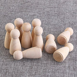 10pcs Blank Peg Dolls Body Unfinished People Wood Doll Figures Unfinished Wood Peg Doll Bodies Wooden Peg Dolls Blank Wooden Doll Doll Kids Dolls SUPVOX