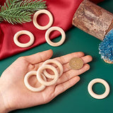 10pcs Macrame Wood Rings 40mm Natural Unfinished Wood Circles Donut Linking Rings for DIY Craft Pendant Connector Jewelry Making Home Decoration EEE ELECRELIVE