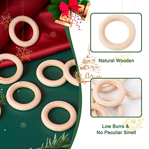 10pcs Macrame Wood Rings 40mm Natural Unfinished Wood Circles Donut Linking Rings for DIY Craft Pendant Connector Jewelry Making Home Decoration EEE ELECRELIVE