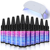 10pcs Newest UV Resin Super Fast Curing Crystal Clear High Transparency Resin Crafts DIY Jewelry Making Kit with Mini Foldable UV Lamp for Beginners VidaRosa