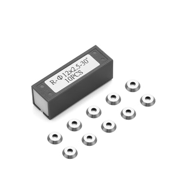 10pcs Round Shape Tungsten Carbide Cutters Inserts Set, SainSmart Wood Lathe Turning Tool Replacement Cutter Accessories, Diameter 8.9x1.85mm, 30°