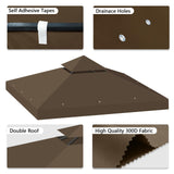 10x10 Replacement Gazebo Canopy Top, 10x10 FT Gazebo Top Double Tiered Canopy Covers with Air Vent for BBQ Yard Patio Garden Hcaiip