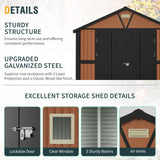 10x12 Ft Outdoor Storage Shed, Extra Large Metal Shed with Lockable Doors, 2 Windows, Outside Steel Tiny House Ideal for Garden, Backyard, Patio Utility, Tool Storage, Chicken Coops Florise