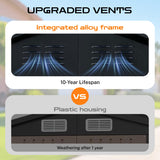 10x12 Ft Storage Shed Outdoor, XL Permanent Steel Building with Lockable Doors & 4 Air Vents for Backyard Garden Patio Lawn - Black LINKHOO