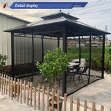 10x12 Gazebo Replacement Mosquito Netting, 4-Panel Sidewall Screen with Zipper Universal Black (10'x12') SOOSPE-MZ