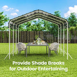 10x15 Ft Carport, Heavy Duty Metal Car Port, All-Weather Protection, Easy Assembly for Cars, Trucks, Boats, Tractors, and Outdoor Storage fuzzy-bird