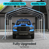 10x15 Ft Carport, Heavy Duty Metal Car Port, All-Weather Protection, Easy Assembly for Cars, Trucks, Boats, Tractors, and Outdoor Storage fuzzy-bird