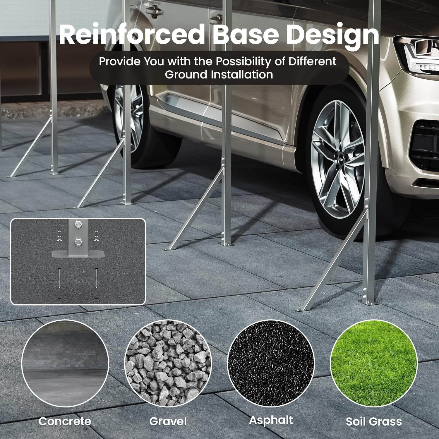 10x15 Ft Carport, Heavy Duty Metal Car Port, All-Weather Protection, Easy Assembly for Cars, Trucks, Boats, Tractors, and Outdoor Storage fuzzy-bird