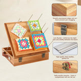 11.6" Crochet Blocking Board with Storage Drawer & Pegs, Acacia & Bamboo Blocking Boards for Crochet Projects, Granny Square Blocking Board, Crocheting Accessories Gifts for Grandmothers, Crocheters NewEle