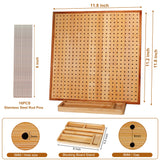 11.8" Crochet Blocking Board with 16 Pins/Pegs, Blocking Boards for Crochet Projects, Granny Square Blocking Board for Crochet Projects, Wooden Crocheting Accessories Gifts for Crocheters HHSarioneiro