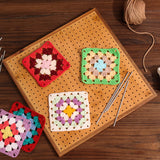 11.8" Crochet Blocking Board with 20 Pins/Pegs, Blocking Board for Crocheting Knitting, Bamboo Granny Square Blocking Boards for Crochet Projects, Wooden Crocheting Accessories Gifts for Crocheters YTHOGTHA