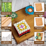 11.8" Crochet Blocking Board with 20 Pins/Pegs, Blocking Board for Crocheting Knitting, Bamboo Granny Square Blocking Boards for Crochet Projects, Wooden Crocheting Accessories Gifts for Crocheters YTHOGTHA