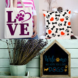 11 Pieces Dog Paw Stencils Trail of Paw Stencil Love Dog Stencils Reusable Painting Templates with Metal Open Ring for DIY Scrapbooks Painting on Wood Home Supplies Outus