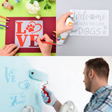 11 Pieces Dog Paw Stencils Trail of Paw Stencil Love Dog Stencils Reusable Painting Templates with Metal Open Ring for DIY Scrapbooks Painting on Wood Home Supplies Outus