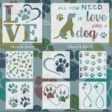 11 Pieces Dog Paw Stencils Trail of Paw Stencil Love Dog Stencils Reusable Painting Templates with Metal Open Ring for DIY Scrapbooks Painting on Wood Home Supplies Outus