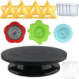 11”Rotate Turntable Sculpting Wheel with Pour Painting Supplies Acrylic Pouring Strainers for DIY Art Pouring Acrylic Paint Kit Uprony