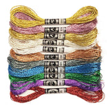 11 Skeins Embroidery Floss Cross Stitch Thread Metallic Embroidery for DIY Embroidery Thread Crafts （8 m 12 Strands） Redsea