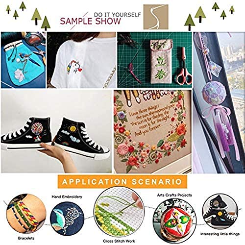 11 Skeins Embroidery Floss Cross Stitch Thread Metallic Embroidery for DIY Embroidery Thread Crafts （8 m 12 Strands） Redsea