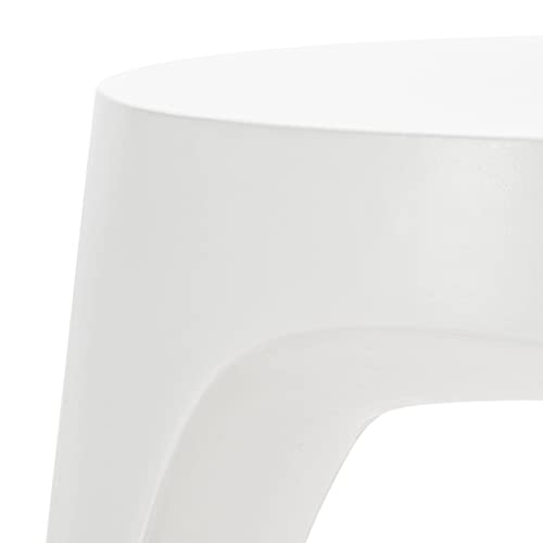 SAFAVIEH Outdoor Collection Vikki Modern Ivory Concrete Accent Table (Fully Assembled) VNN1040B SAFAVIEH