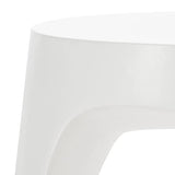 SAFAVIEH Outdoor Collection Vikki Modern Ivory Concrete Accent Table (Fully Assembled) VNN1040B SAFAVIEH