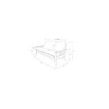 HomeStock Modern Muse Wood Futon Frame Set with Storage Drawers, Classic Style with Mission Style Arms with Solid Pattern with Foldable Feature for Lounge Room with Tight Back Canadian/Barbados HomeStock