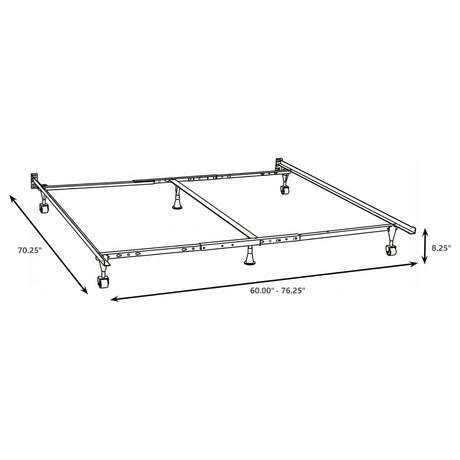 Deverton - Queen / Eastern King / California King Bed Frame With Center Support And Adjustable Design - Black HouseOfZazla