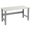 Global Industrial Adjustable Height Workbench C-Channel Leg, 60" W x 36" D, 1-5/8" Plastic Laminate Square Edge, Gray Global Industrial