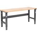 Global Industrial Adjustable Height Workbench C-Channel Leg, 72" W x 36" D, 1-3/4" Maple Top Square Edge, Black Global Industrial
