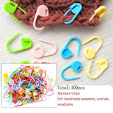 118 PCS Knitting Set, 6 Sizes Knitting Stitch Holders for Crochet Knitting Needle Aluminum Knit Stitch Holder Safety Pins with 100 Locking Stitch Markers JUPEAN