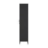Manhattan Comfort Naomi 72.8'' Tall Storage Cabinet, Single Metal Locker with Lock, Adjustable Shelves, Vented Door & Floor Protectors, Modern Garage & Office Organizer, Black Manhattan Comfort