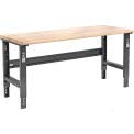 Global Industrial Adjustable Height Workbench C-Channel Leg, 72" W x 36" D, 1-3/4" Maple Top Safety Edge, Black - WoodArtSupply