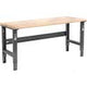 Global Industrial Adjustable Height Workbench C-Channel Leg, 72" W x 36" D, 1-3/4" Maple Top Safety Edge, Black Global Industrial