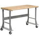 Global Industrial Mobile Fixed Height Workbench, Maple Block Safety Edge, 72" W x 30" D, Gray Global Industrial