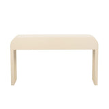 Modern Curved Entryway Console Table 55-Inch Entry Sofa Table with Storage Drawers for Living Room Entrance Hallway Accent Furniture (Apricot Cream) Amposei
