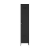 Manhattan Comfort Naomi 72.8'' Tall Storage Cabinet, Single Metal Locker with Lock, Adjustable Shelves, Vented Door & Floor Protectors, Modern Garage & Office Organizer, Black Manhattan Comfort