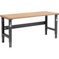 Global Industrial Adjustable Height Workbench C-Channel Leg, 72" W x 36" D, 1-1/2" Shop Top Safety Edge, Black Global Industrial