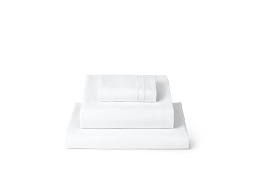 Mellanni Twin Sheets Set - 3 PC Iconic Collection Bedding - Hotel Luxury, Extra Soft, Cooling Bed Sheets - Wrinkle, Fade, Stain Resistant (Twin, White) Mellanni