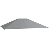 Outsunny 10' x 13' Gazebo Canopy Replacement, Outdoor Gazebo Cover Top Roof Replacement with Vents and Drain Holes, (TOP Cover ONLY), Light Gray Outsunny